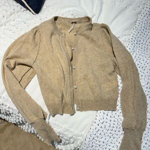 Free people beige cardigan
